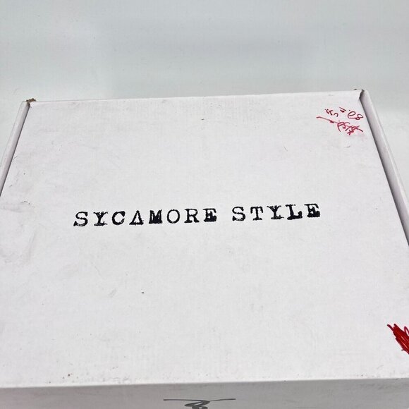 Sycamore Style Construct Obsidian Men Size 12 Red Embossed Leather Lug Boot - Picture 2 of 16